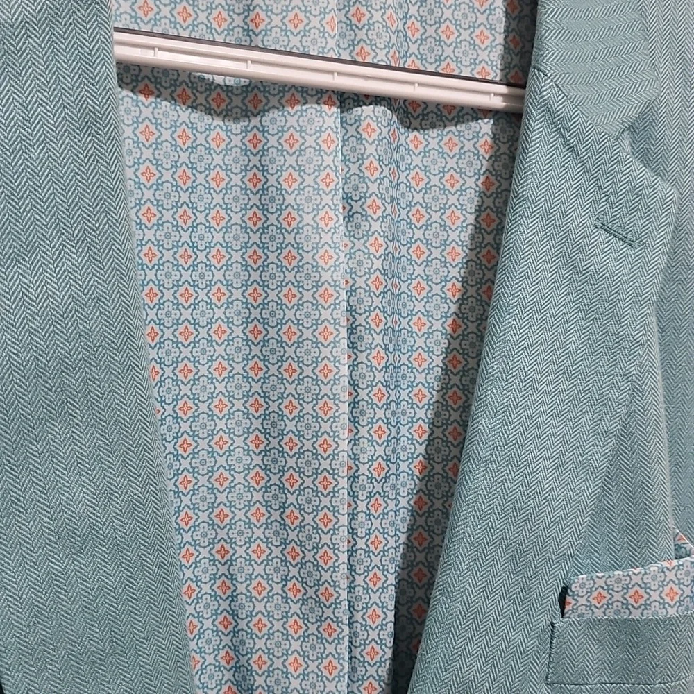 Alan Flusser Blue Linen Blazer